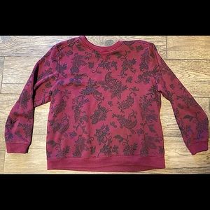 Comfy Maroon Paisley Pullover Sweater